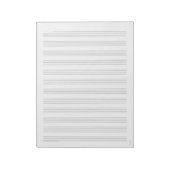 Bloc-notes en papier 12 staves blanc (Tourné)