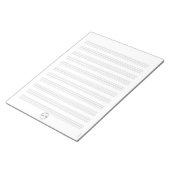Bloc-notes en papier à musique blanc avec logo per (Incliné)