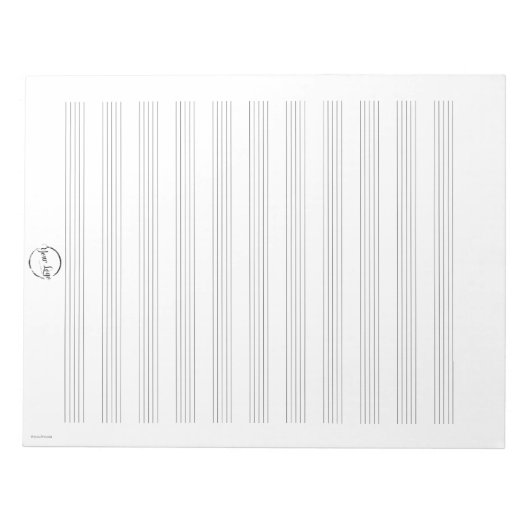 Bloc-notes en papier à musique blanc avec logo per (Devant)