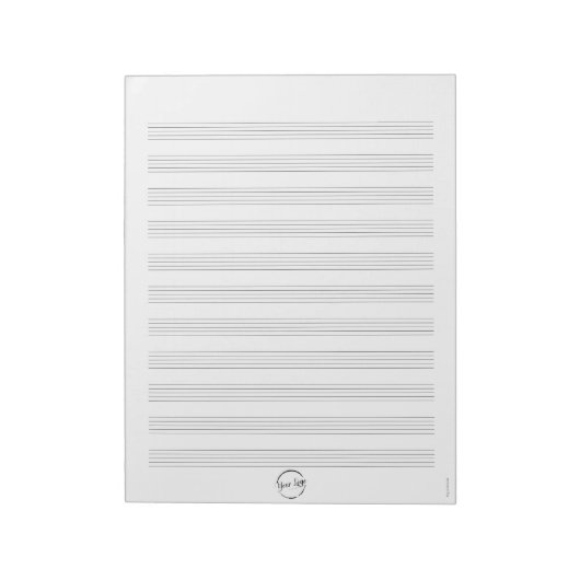 Bloc-notes en papier à musique blanc avec logo per (Tourné)