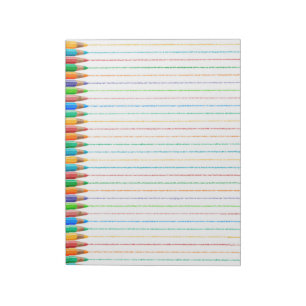 Bloc-notes en papier ligné avec crayons de couleur