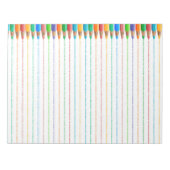 Bloc-notes en papier ligné avec crayons de couleur (Devant)