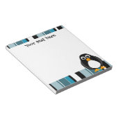 Bloc-notes en pingouin mignon - Bleu (Incliné)