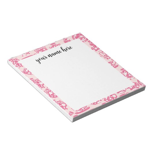 Bloc-notes en porcelaine rose personnalisée (Incliné)