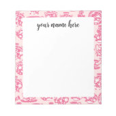 Bloc-notes en porcelaine rose personnalisée (Devant)