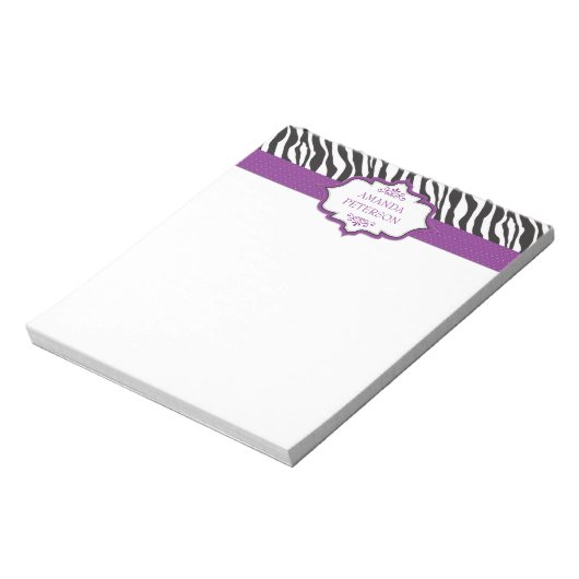 Bloc-notes en ruban violet Zebra (Tourné)
