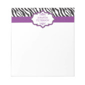 Bloc-notes en ruban violet Zebra (Devant)
