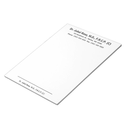 Bloc-notes en-tête de lettre modifiable (Incliné)