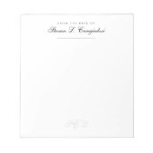 Bloc-notes en-tête standard élégant personnalisé (Devant)