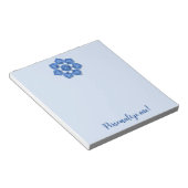 Bloc-notes en tissu décoratif bleu découpé (Incliné)