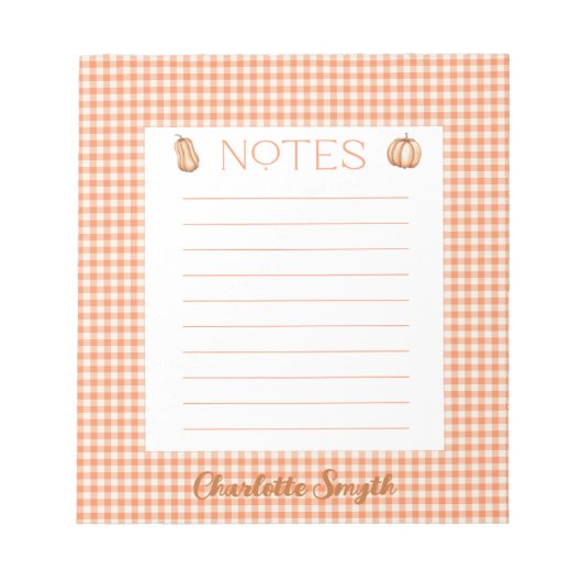 Bloc-notes En vichy automne (Devant)