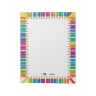 Bloc-notes encadré de crayons de couleur pour ense