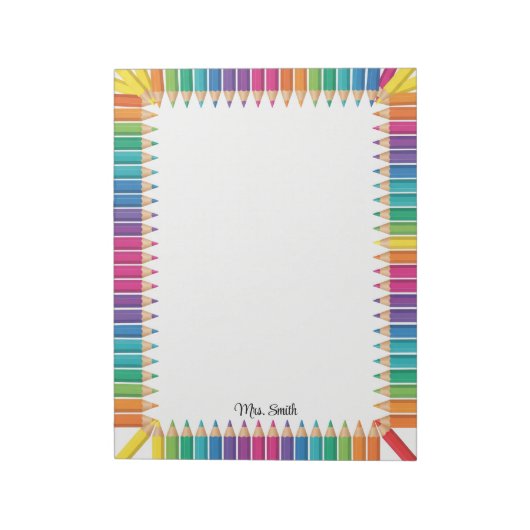 Bloc-notes encadré de crayons de couleur pour ense (Tourné)