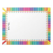 Bloc-notes encadré de crayons de couleur pour ense (Devant)