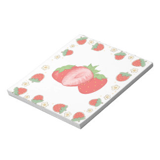 Bloc-notes esthétique à motif de fraise mignon