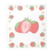 Bloc-notes esthétique à motif de fraise mignon (Devant)