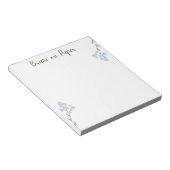 Bloc-notes esthétique minimal avec fleurs bleues (Incliné)