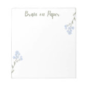 Bloc-notes esthétique minimal avec fleurs bleues (Devant)