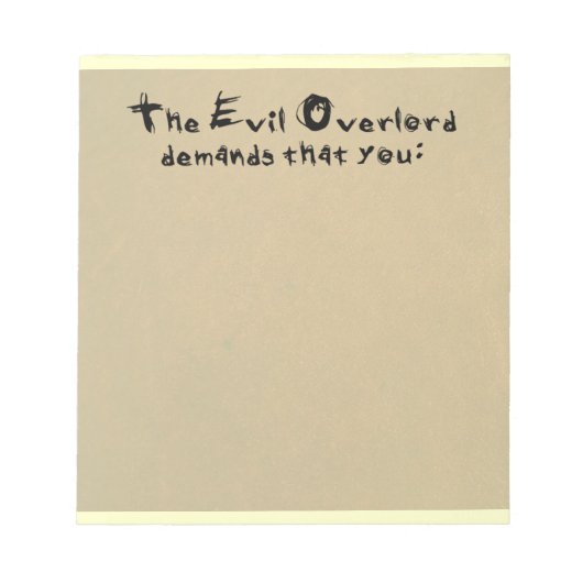 Bloc-notes Evil Overlord (Devant)