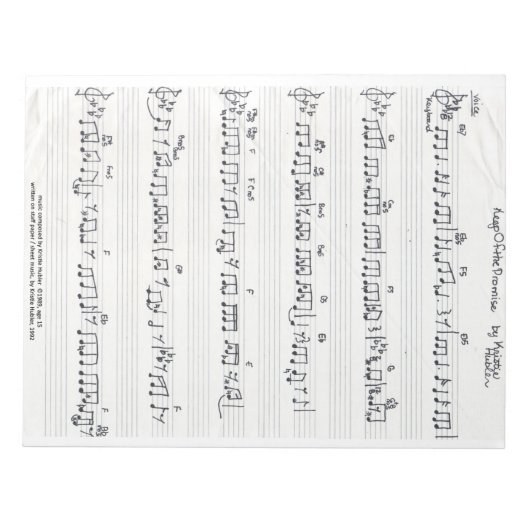 Bloc-notes Feuille de musique manuscrit (Devant)