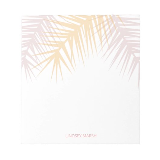Bloc-notes feuille de palme tropical moderne (Devant)