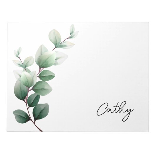 Bloc-notes Feuille Verte Élégant (Devant)