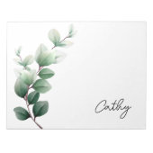 Bloc-notes Feuille Verte Élégante (Devant)