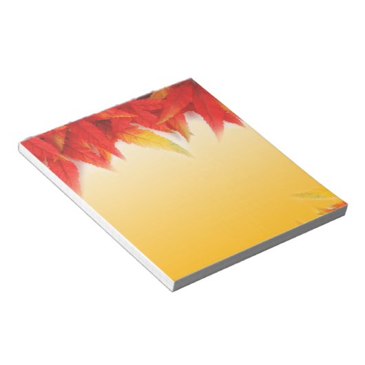 Bloc-notes feuilles d'érable rouges d'automne (Incliné)
