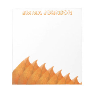 Bloc-notes feuilles orange botanique automne
