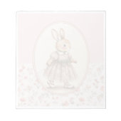 Bloc-notes Fille Lapin Vintage, Écriture Lapin Flo (Devant)
