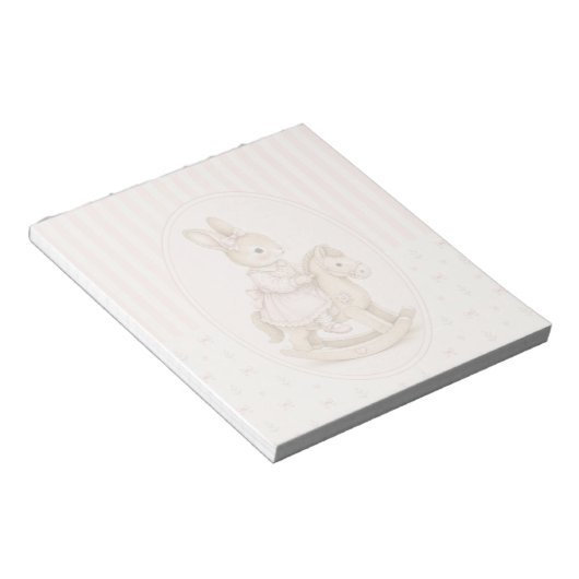 Bloc-notes Fille Lapin Vintage, Écriture Lapin Flo (Incliné)