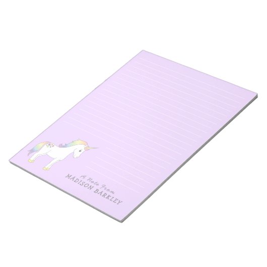 Bloc-notes fixe Unicorn mignon pour enfants Pastel (Incliné)
