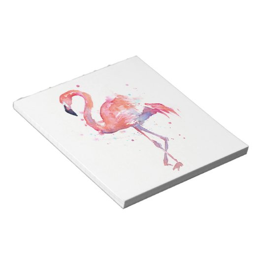 Bloc-notes Flamant rose aquarelle (Incliné)