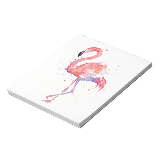 Bloc-notes Flamant rose aquarelle (Tourné)
