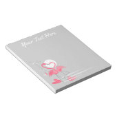 Bloc-notes Flamant rose Love Side Text (Incliné)