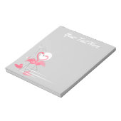 Bloc-notes Flamant rose Love Side Text (Tourné)