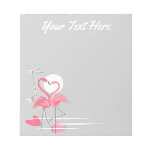 Bloc-notes Flamant rose Love Side Text