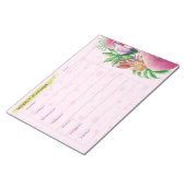 Bloc-notes Flamant rose Rose floral (Incliné)