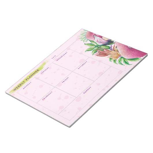 Bloc-notes Flamant rose Rose floral (Incliné)