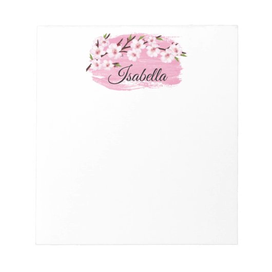 Bloc-notes Fleur de Cerisier Rose (Devant)