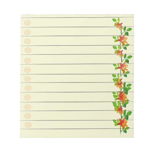 Bloc-notes Fleur Orange (Devant)