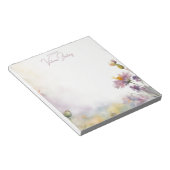 Bloc-notes fleur sauvage floral blanc rose (Incliné)