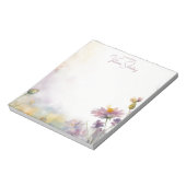 Bloc-notes fleur sauvage floral blanc rose (Tourné)