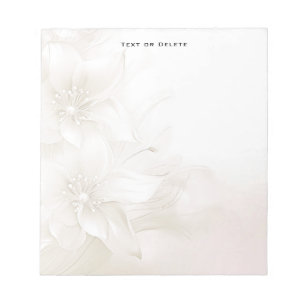 Bloc-notes Fleurs Blanc Ivoire