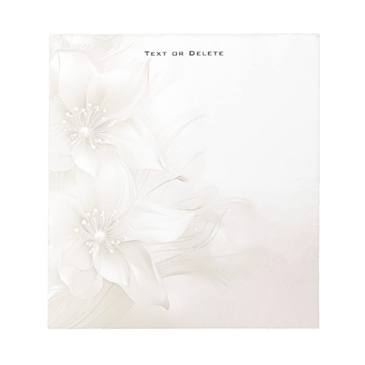 Bloc-notes Fleurs Blanc Ivoire (Devant)