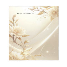 Bloc-notes Fleurs Blanches et Dorées