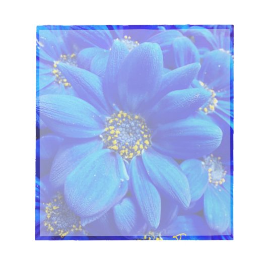 bloc-notes fleurs bleues (Devant)