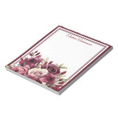 Bloc-notes Fleurs Boho Roses Violettes (Tourné)