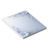 Bloc-notes Fleurs Ornées Bleues avec Perles (Incliné)