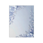 Bloc-notes Fleurs Ornementales Bleues avec Perles (Tourné)